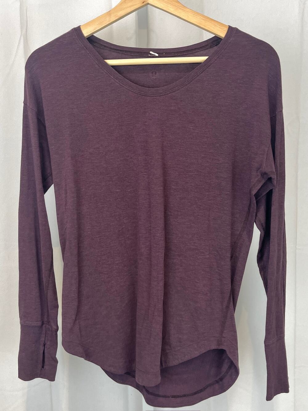 LULULEMON Weekend Long Sleeve Top Heathered Bordeaux Red EST S 6